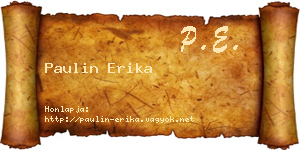 Paulin Erika névjegykártya