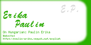 erika paulin business card